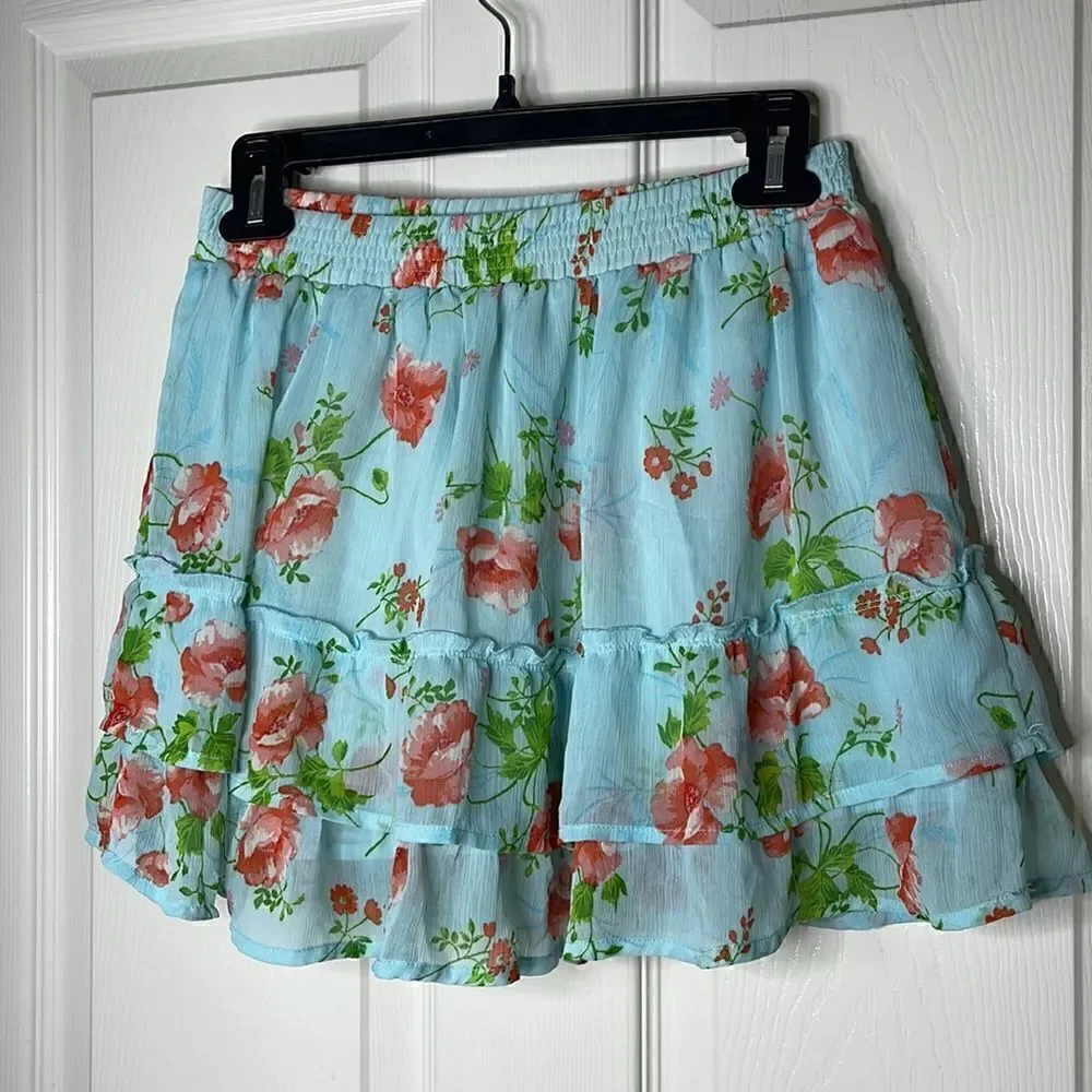 Abercrombie & Fitch floral tiered skirt size M